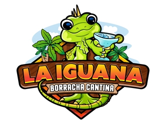 La Iguana Borracha Cantina logo design by DreamLogoDesign