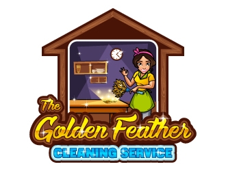 The Golden Feather Cleaning Service  logo design by Aelius