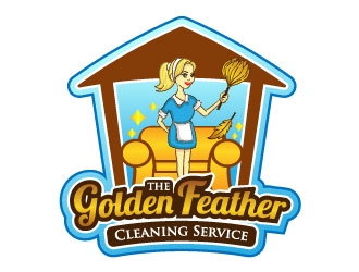 The Golden Feather Cleaning Service  logo design by Alex7390