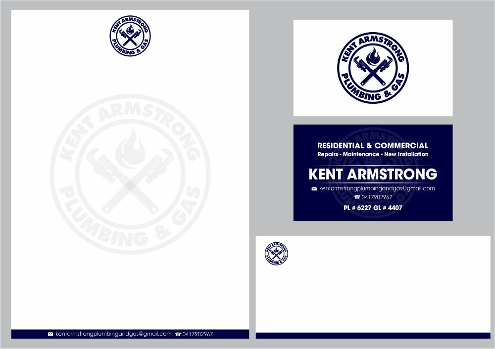 Kent Armstrong Plumbing & Gas logo design by Girly