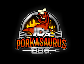 JDs Porkasaurus BBQ logo design by madjuberkarya