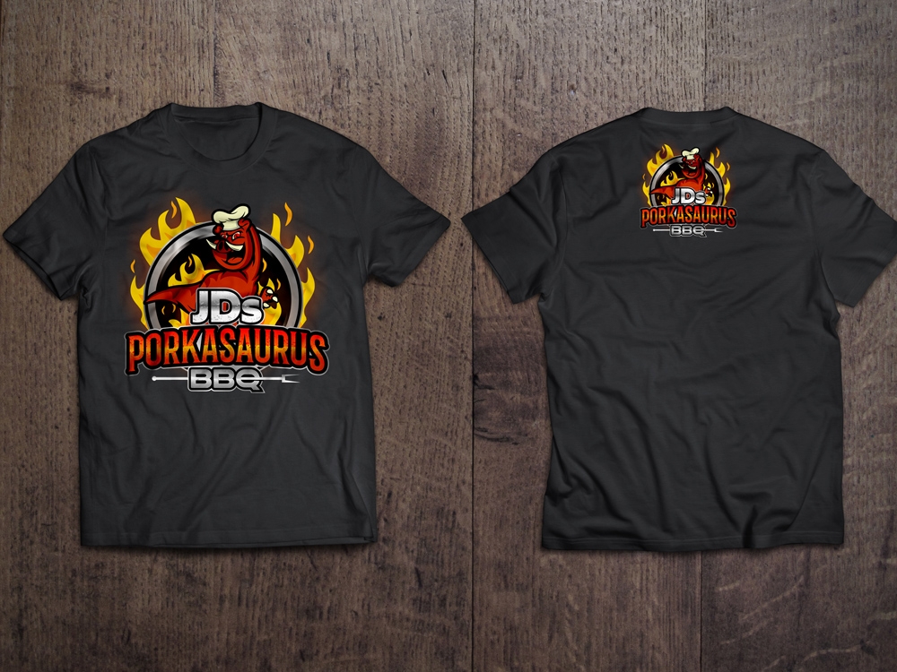 JDs Porkasaurus BBQ logo design by aamir