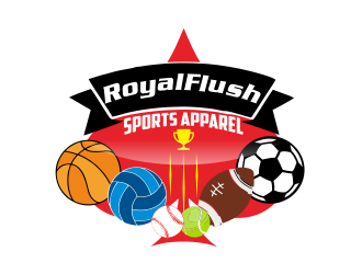 RoyalFlush sports apparel logo design by dasam