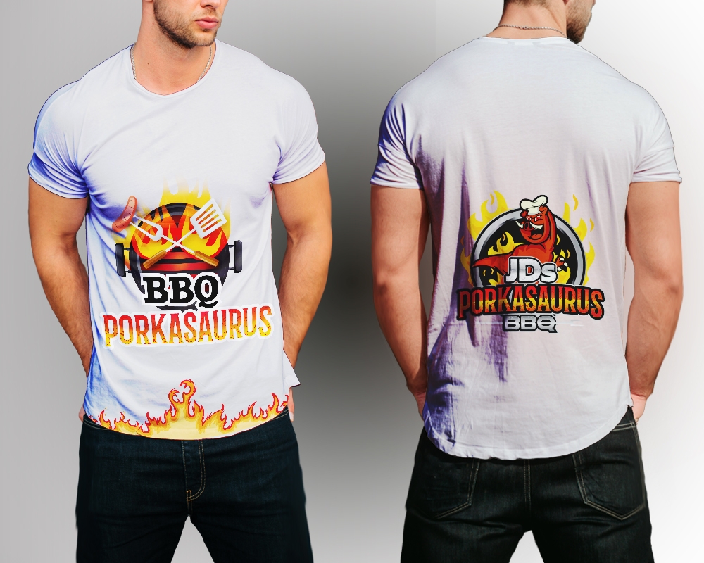 JDs Porkasaurus BBQ logo design by MastersDesigns