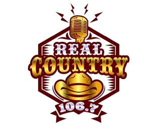 Real Country 106.7 logo design by DreamLogoDesign