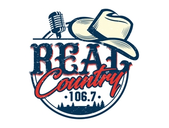 Real Country 106.7 logo design by DreamLogoDesign