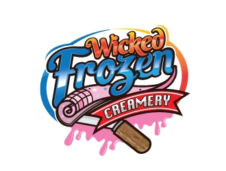 Wicked Frozen Creamery logo design by Godvibes