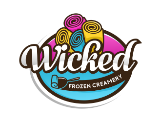 Wicked Frozen Creamery logo design by cholis18