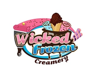 Wicked Frozen Creamery logo design by DesignTeam