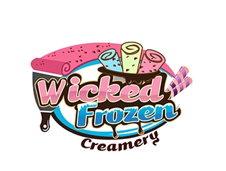 Wicked Frozen Creamery logo design by DesignTeam