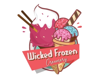 Wicked Frozen Creamery logo design by shravya
