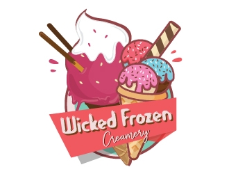 Wicked Frozen Creamery logo design by shravya