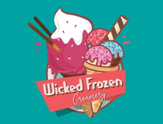 Wicked Frozen Creamery logo design by shravya