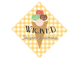 Wicked Frozen Creamery logo design by not2shabby