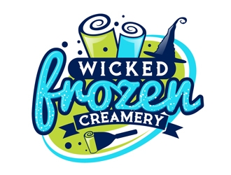 Wicked Frozen Creamery logo design by DreamLogoDesign