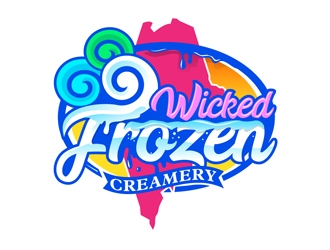 Wicked Frozen Creamery logo design by DreamLogoDesign