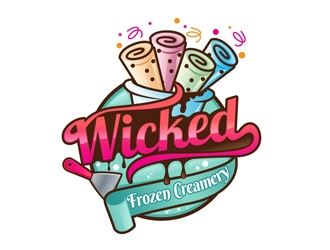 Wicked Frozen Creamery logo design by DreamLogoDesign
