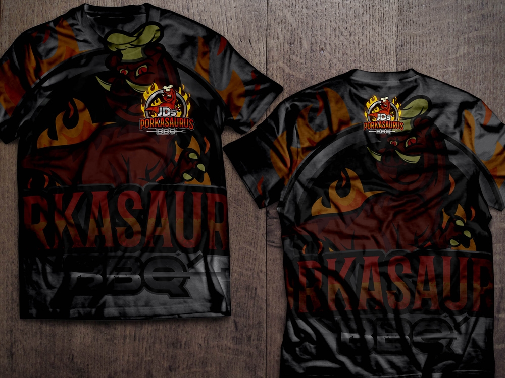 JDs Porkasaurus BBQ logo design by aamir