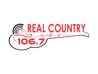 Real Country 106.7 logo design by giphone