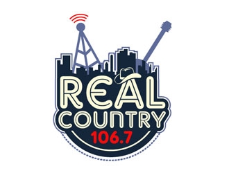 Real Country 106.7 logo design by kingfisher