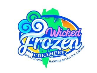 Wicked Frozen Creamery logo design by DreamLogoDesign