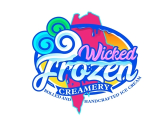 Wicked Frozen Creamery logo design by DreamLogoDesign