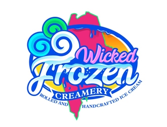 Wicked Frozen Creamery logo design by DreamLogoDesign