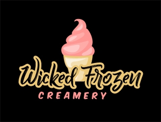 Wicked Frozen Creamery logo design by usashi