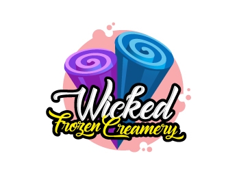 Wicked Frozen Creamery logo design by usashi