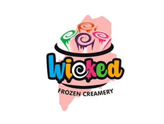 Wicked Frozen Creamery logo design by Foxcody