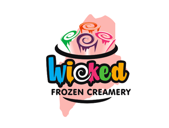 Wicked Frozen Creamery logo design by Foxcody
