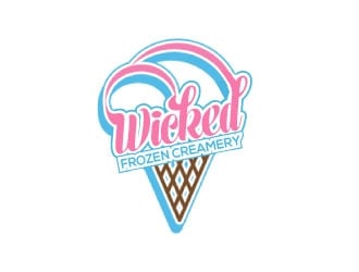 Wicked Frozen Creamery logo design by karjen