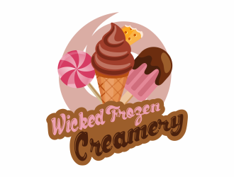 Wicked Frozen Creamery logo design by ROSHTEIN