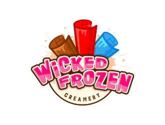 Wicked Frozen Creamery logo design by DesignPal