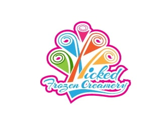 Wicked Frozen Creamery logo design by Cyds