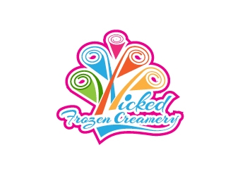 Wicked Frozen Creamery logo design by Cyds