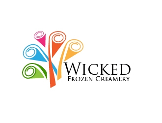 Wicked Frozen Creamery logo design by Cyds