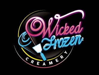 Wicked Frozen Creamery logo design by REDCROW