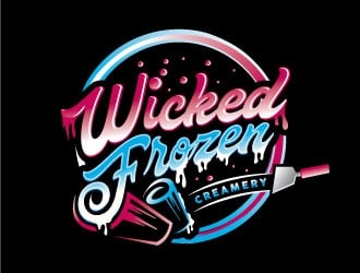 Wicked Frozen Creamery logo design by REDCROW