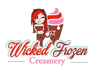Wicked Frozen Creamery logo design by samuraiXcreations