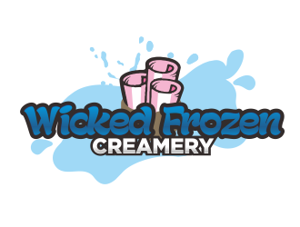 Wicked Frozen Creamery logo design by YONK