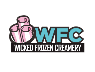 Wicked Frozen Creamery logo design by YONK