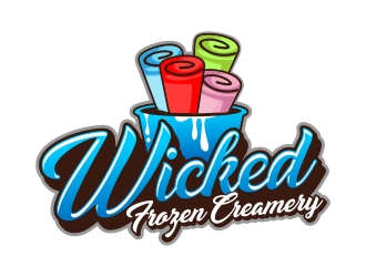 Wicked Frozen Creamery logo design by xteel