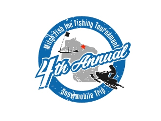 Event: 4th Annual Mitch Fish Ice Fishing Tournament & Snowmobile Trip Logo Design