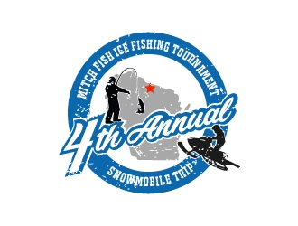Event: 4th Annual Mitch Fish Ice Fishing Tournament & Snowmobile Trip logo design by quanghoangvn92