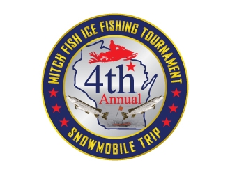 Event: 4th Annual Mitch Fish Ice Fishing Tournament & Snowmobile Trip logo design by dhika