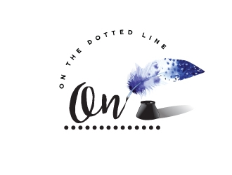 On the dotted line logo design by mob1900