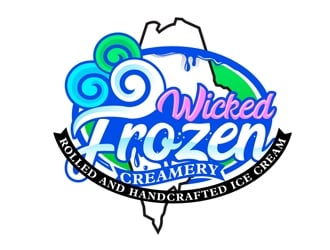 Wicked Frozen Creamery logo design by DreamLogoDesign