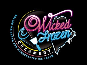Wicked Frozen Creamery logo design by REDCROW