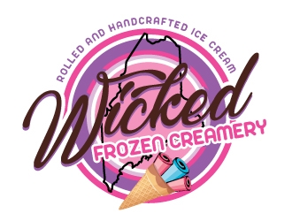 Wicked Frozen Creamery logo design by shere